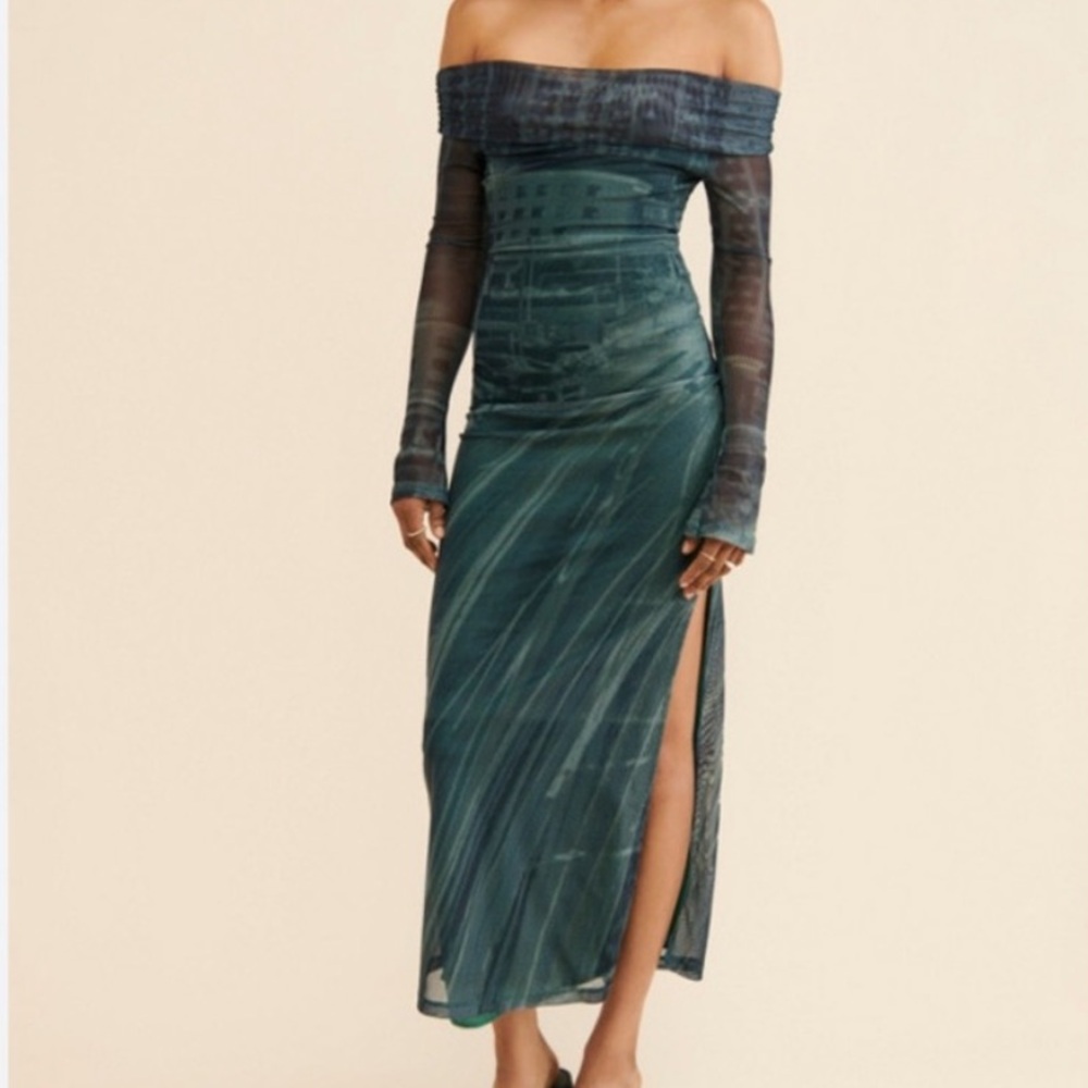 Off Shoulder Long Sleeve Dress
